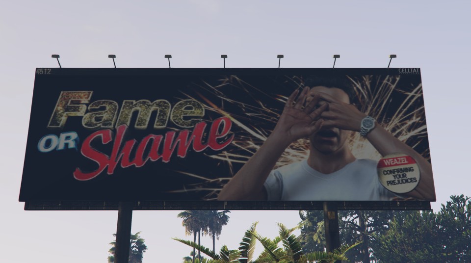 Fame or Shame billboard